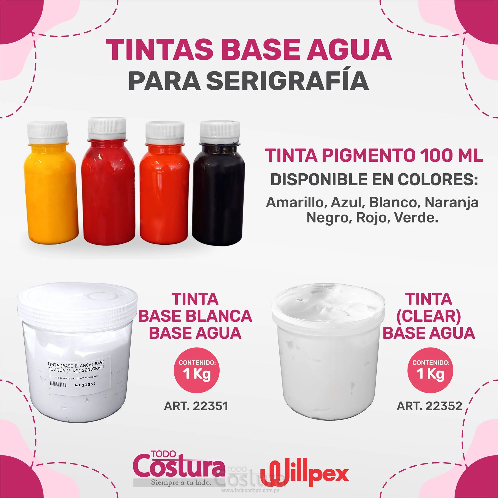 TINTA (CLEAR) BASE DE AGUA (1 KG) SERIGRAFIA